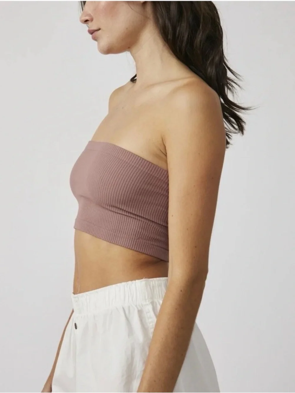 Free People Ribbed Strapless Bandeau Top - Picture 2 of 8